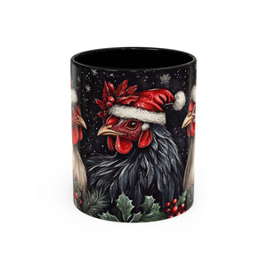 Christmas Chickens Mug | Funny Holiday Coffee Cup | Festive Farmhouse Decor | Unique Xmas Gift | 11oz & 15oz