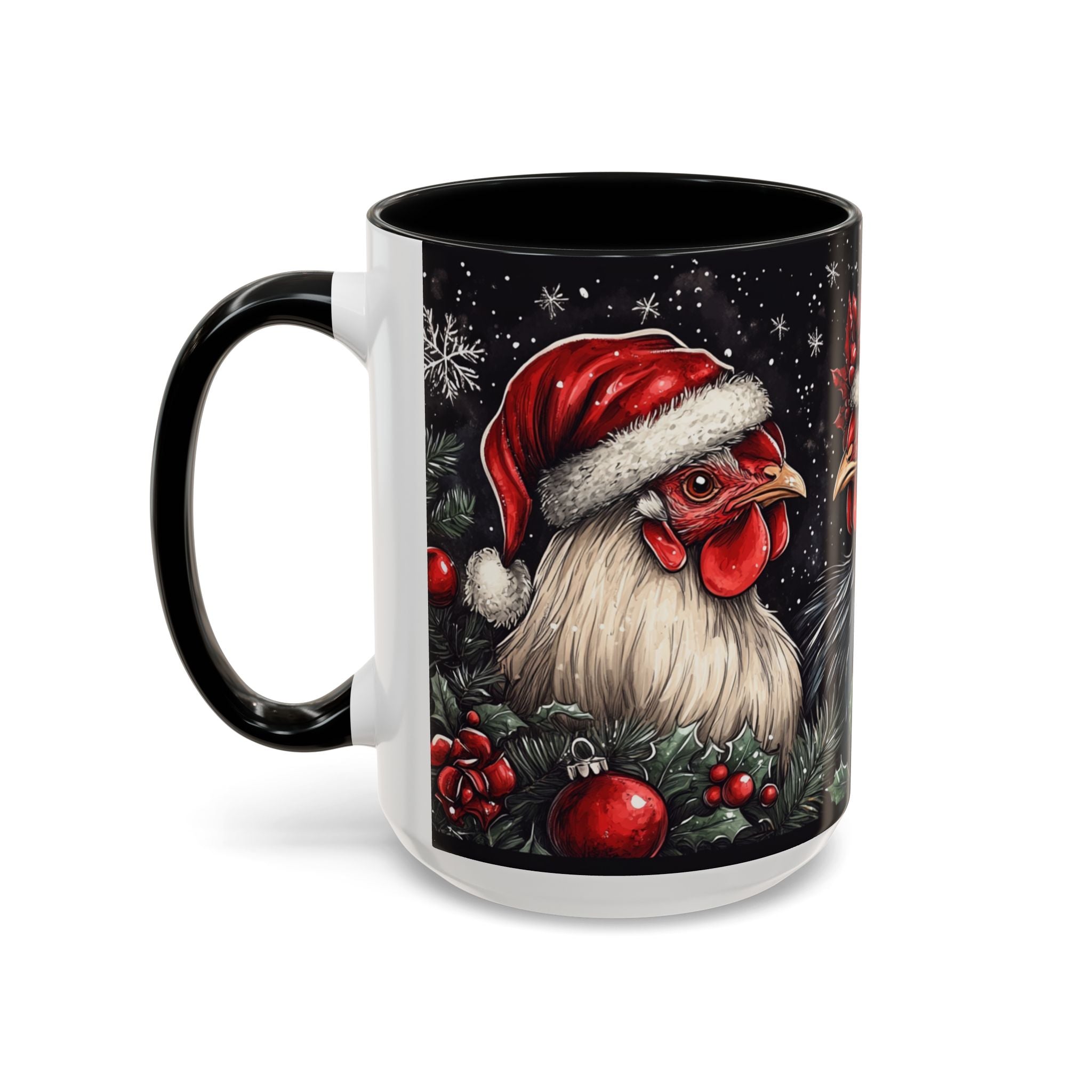 Christmas Chickens Mug | Funny Holiday Coffee Cup | Festive Farmhouse Decor | Unique Xmas Gift | 11oz & 15oz