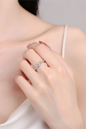 Adored Moissanite Rhodium-Plated Ring