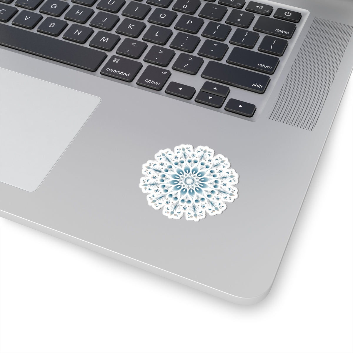 Light Blue Ornate Snowflake Holiday Christmas Vinyl Sticker