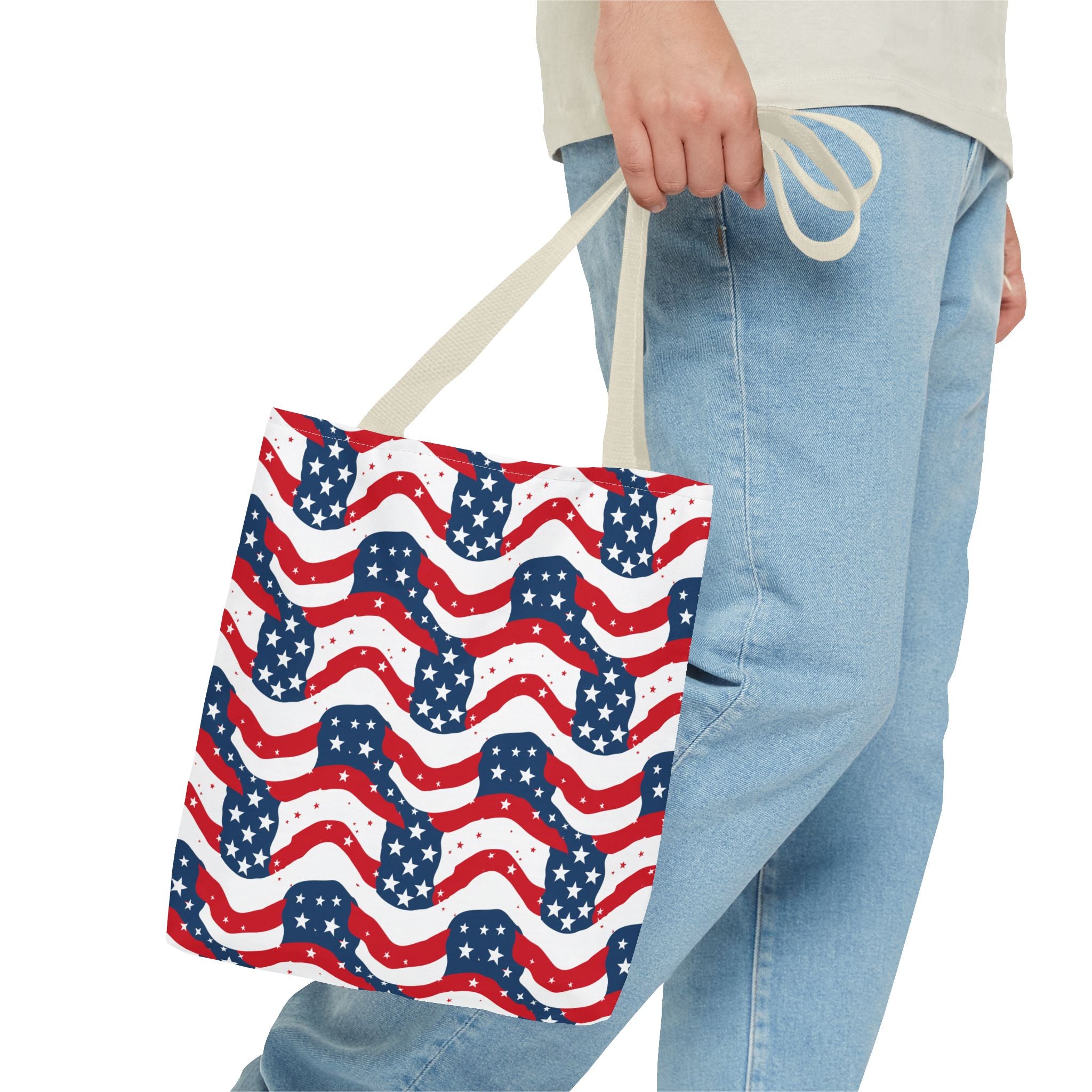 American Flag Pattern Patriotic Tote Bag