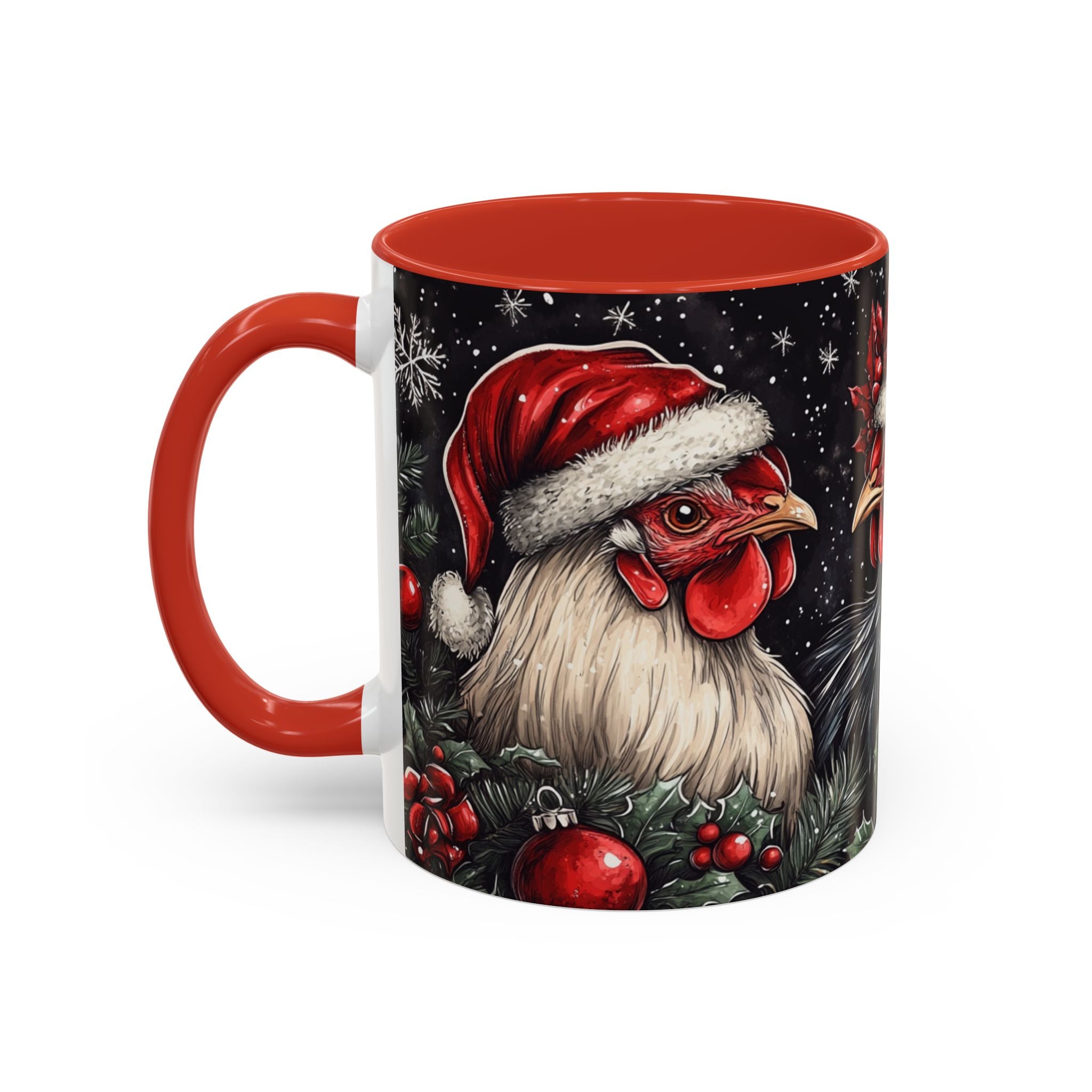 Christmas Chickens Mug | Funny Holiday Coffee Cup | Festive Farmhouse Decor | Unique Xmas Gift | 11oz & 15oz