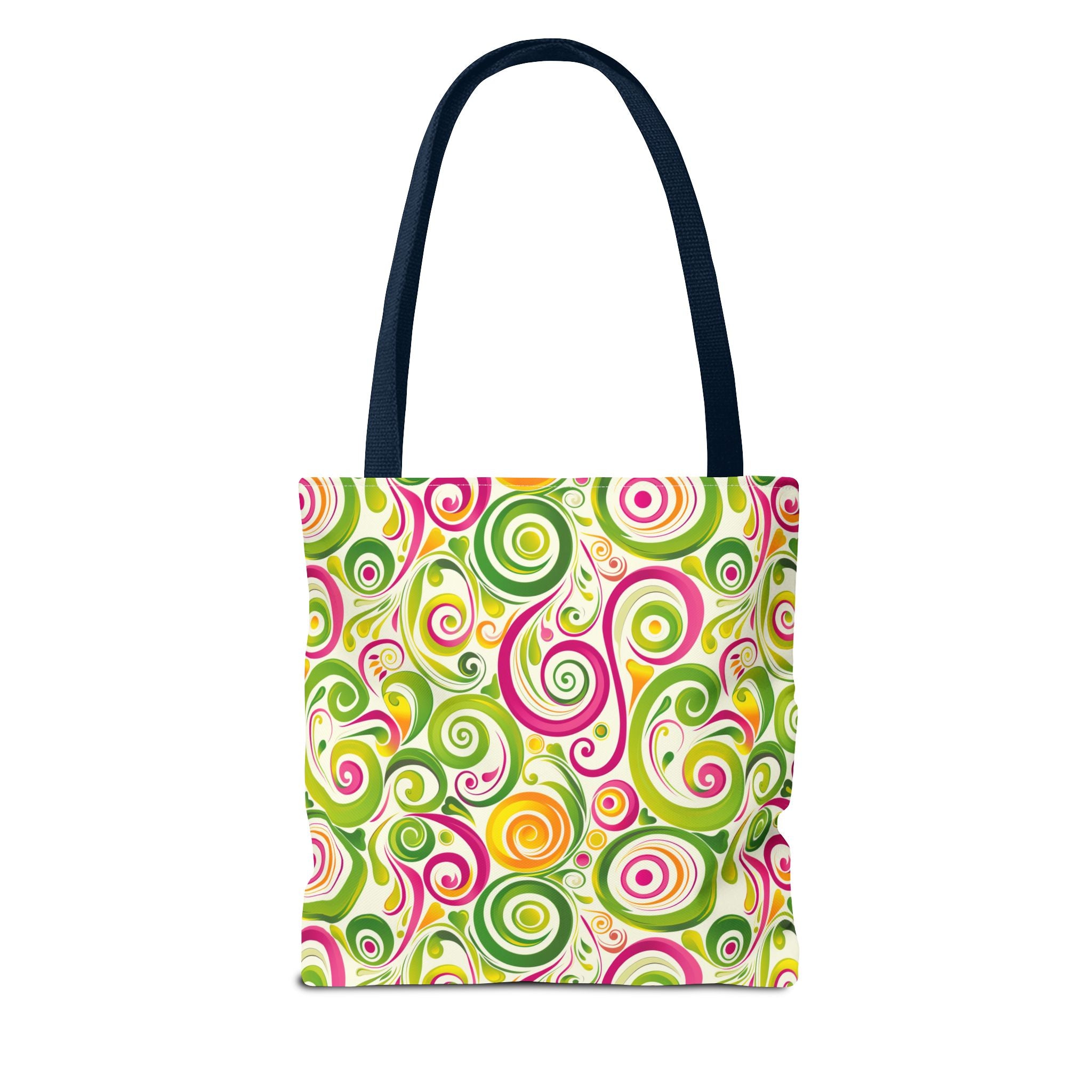 Swirly Pink Yellow Green Pattern Eccentric Tote Bag