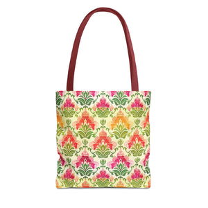 Pink & Green Pattern Tote Bag