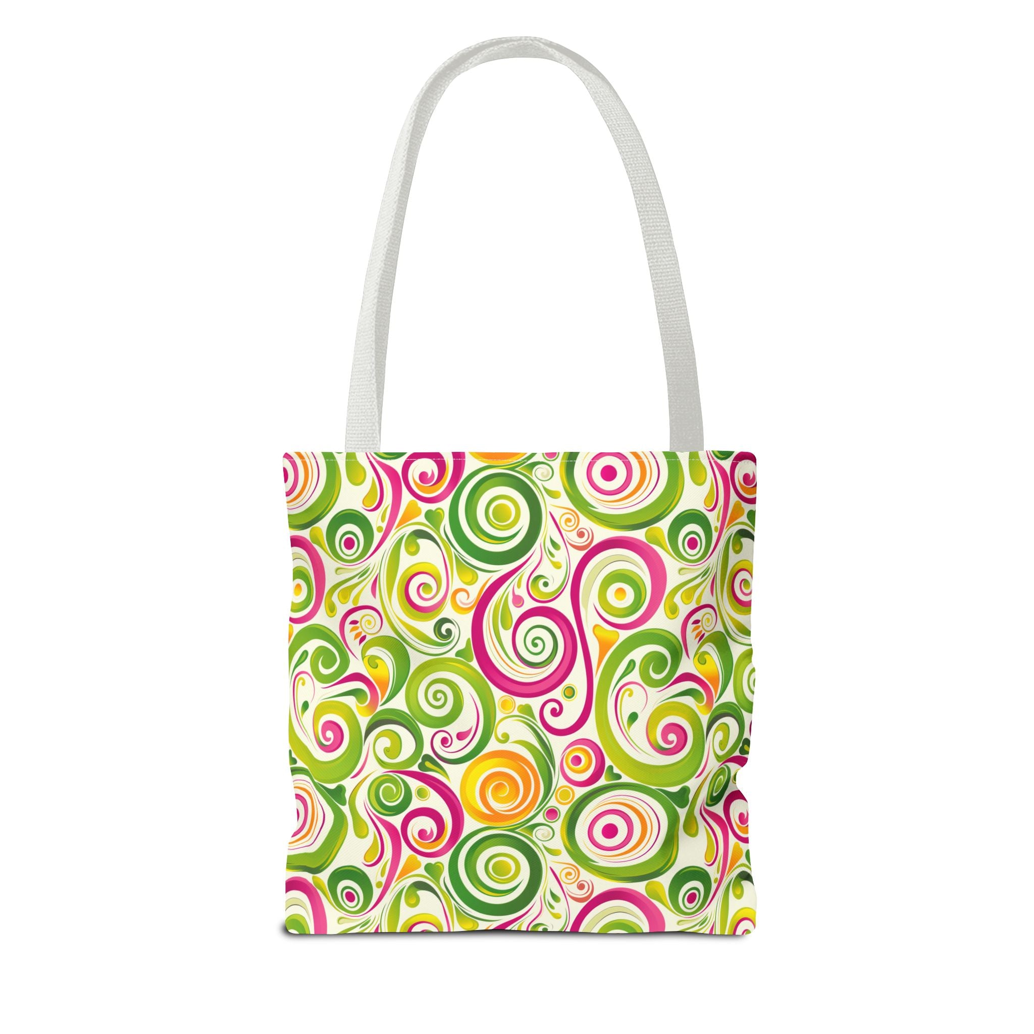 Swirly Pink Yellow Green Pattern Eccentric Tote Bag