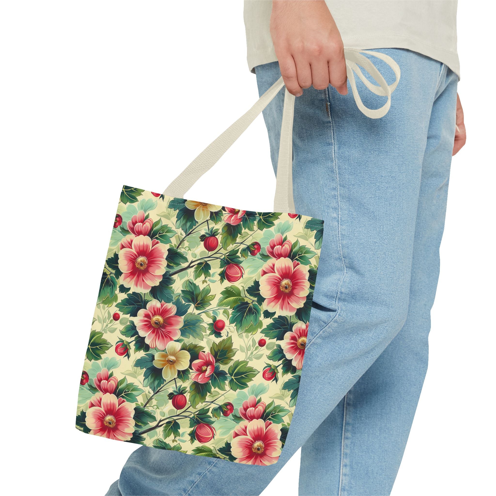 Pink Flower Summer Tote Bag