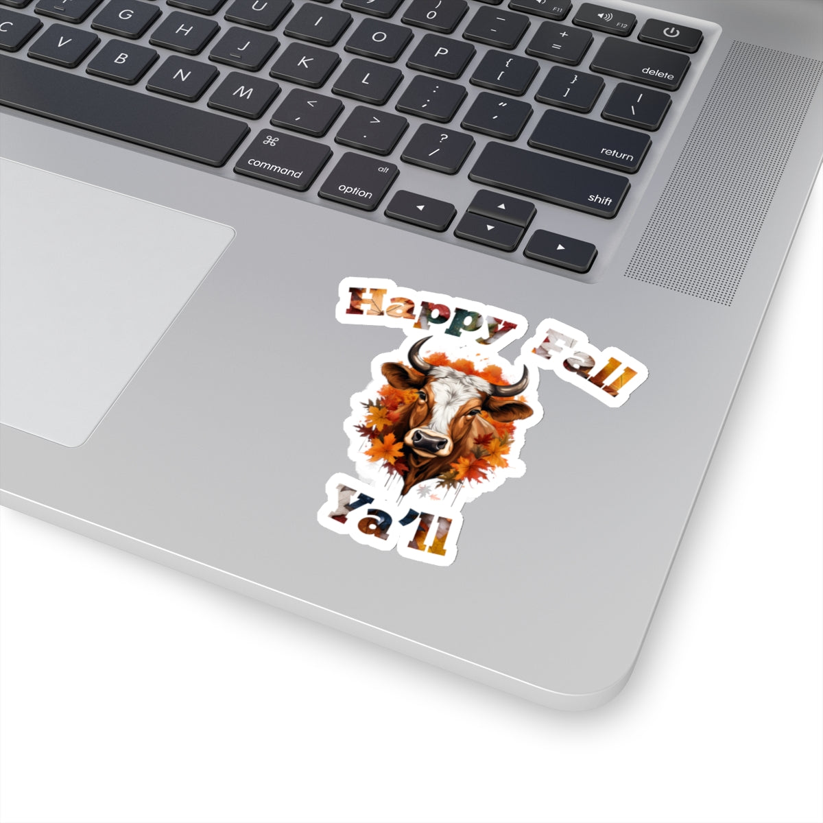 Happy Fall Ya'll Cow Autumn Vinyl Sticker