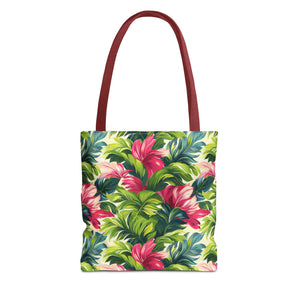 Floral Colorful Leaves Tropical Tote Bag