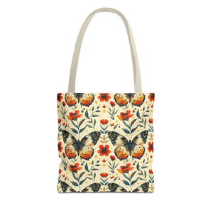 Floral Mental Butterfly Tote Bag