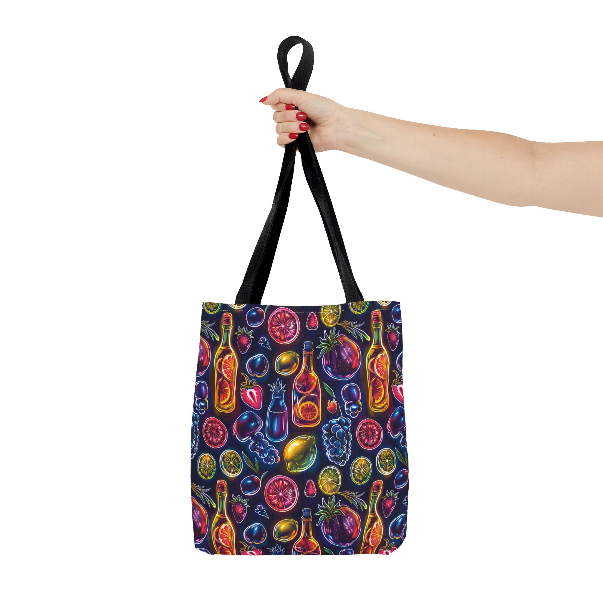 Neon Fruit Print Back to School Tote Bag