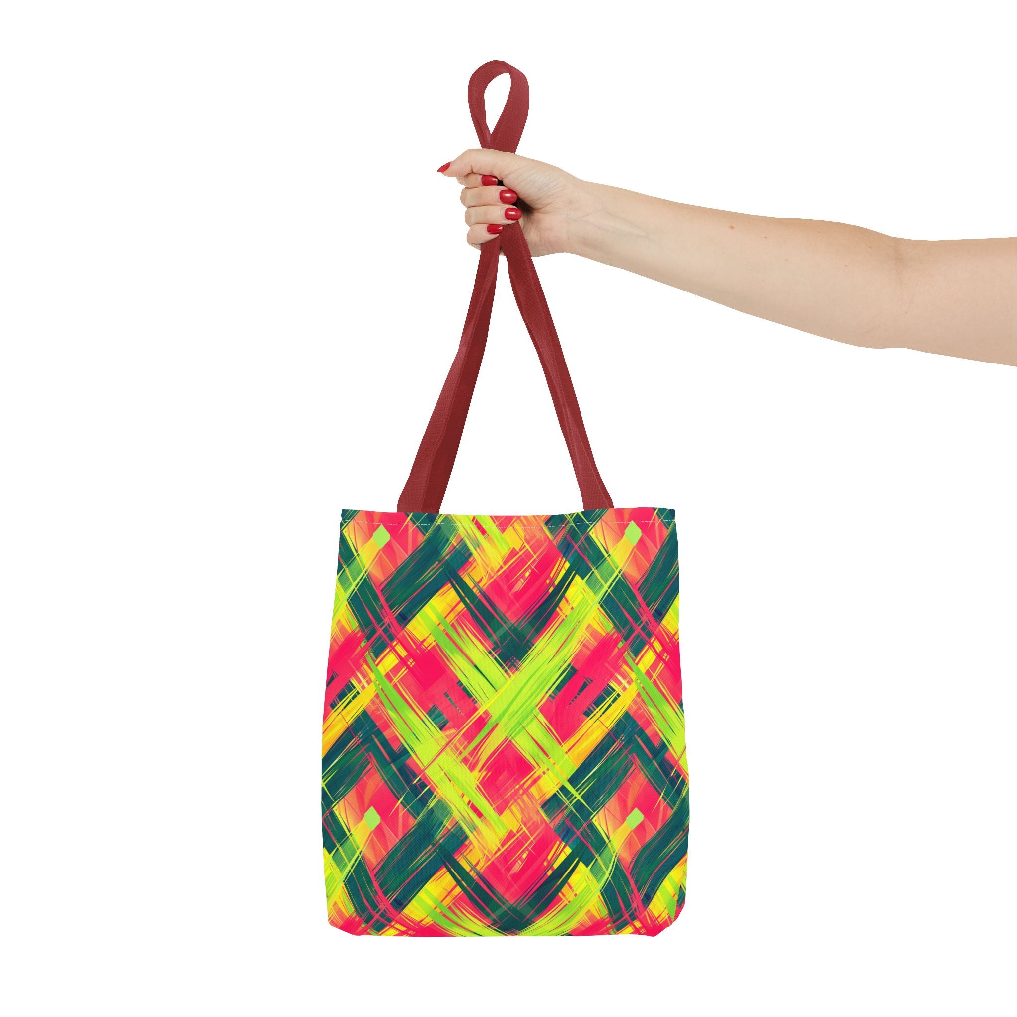 Pink Yellow Green Pattern Eccentric Tote Bag