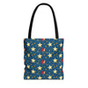 Red, Blue & White Starts American Flag Pattern Patriotic Tote Bag