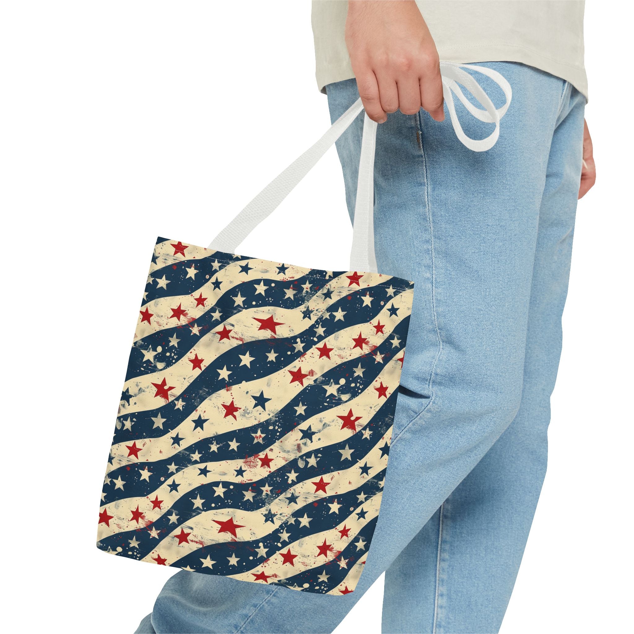 Stars & Stripes American Flag Pattern Patriotic Tote Bag