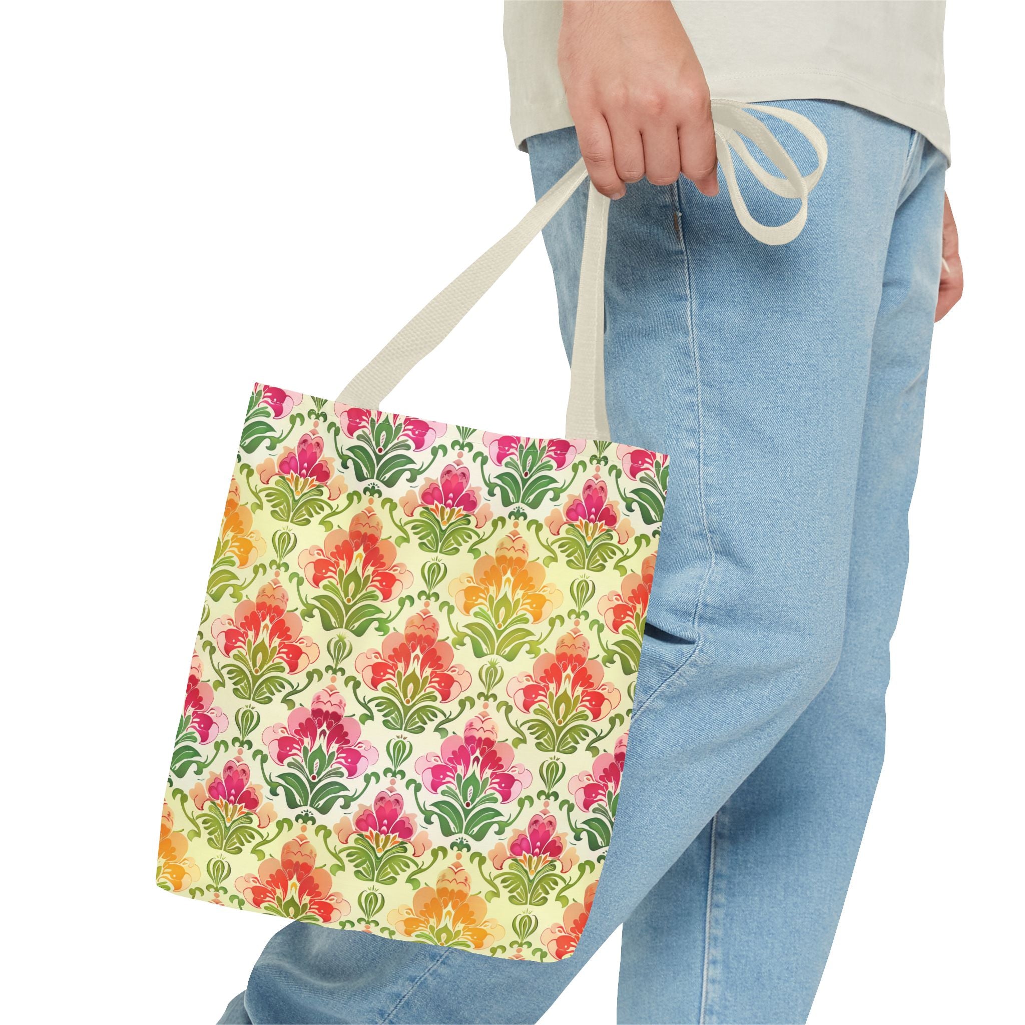 Pink & Green Pattern Tote Bag