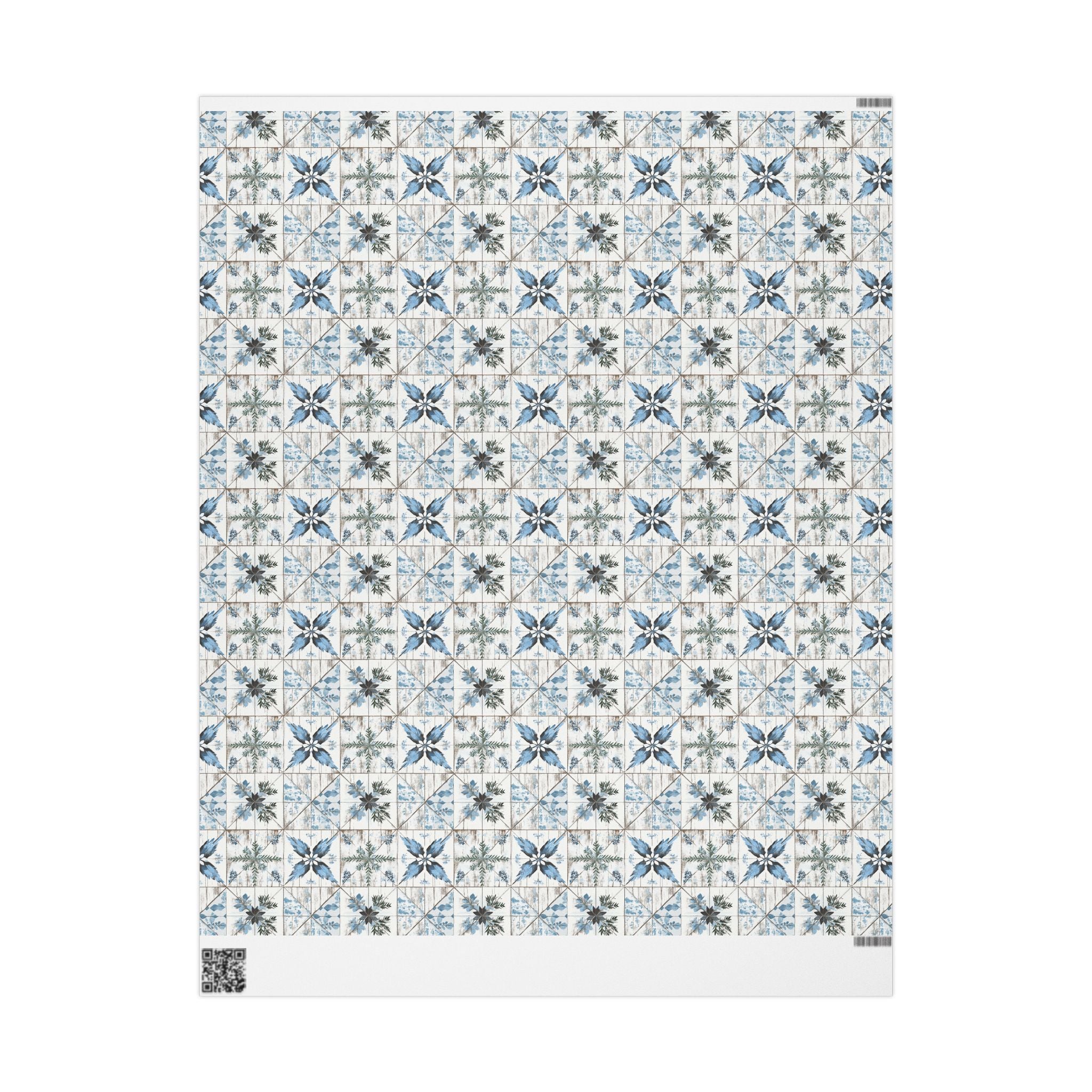 Rustic Blue and White Flower Wrapping paper