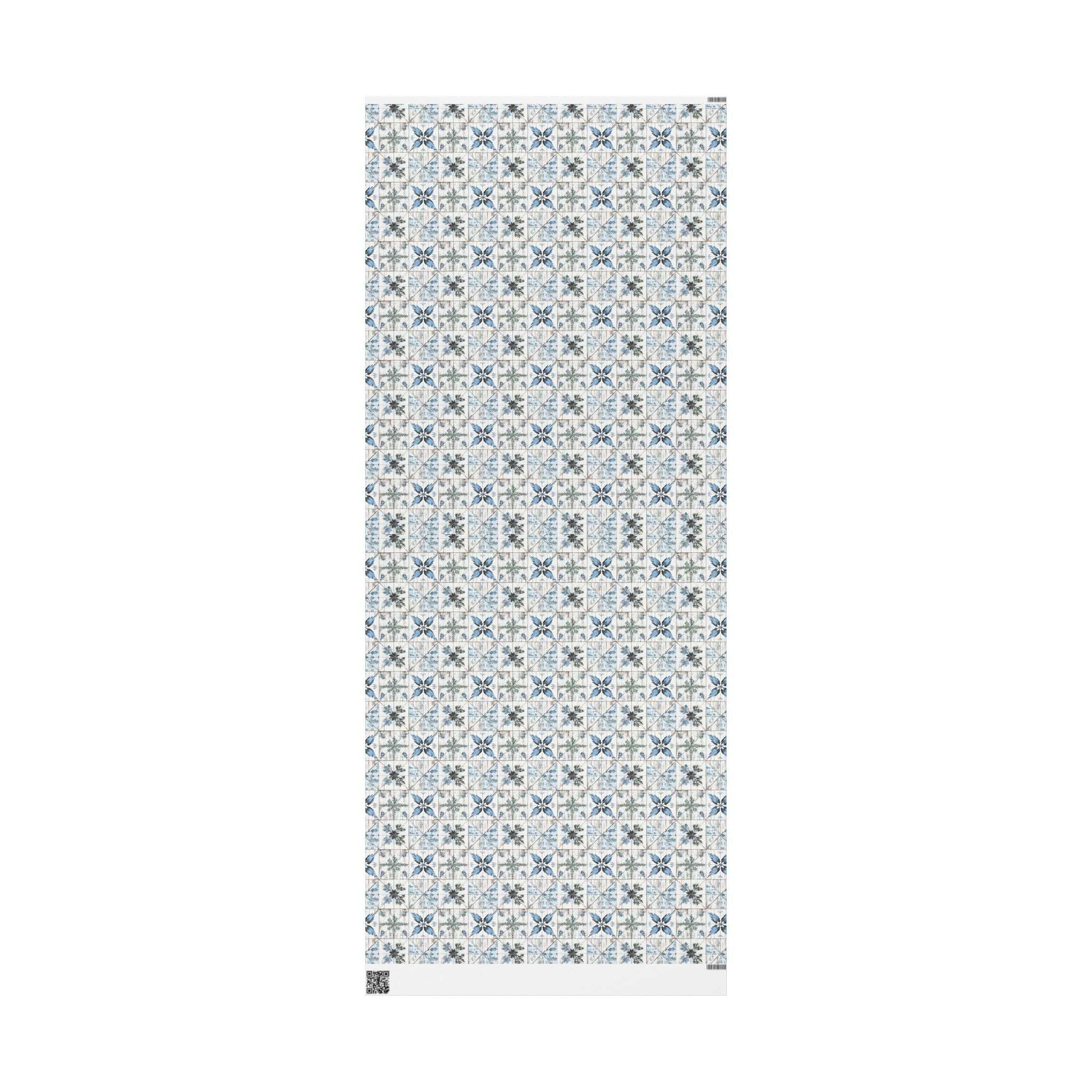 Rustic Blue and White Flower Wrapping paper