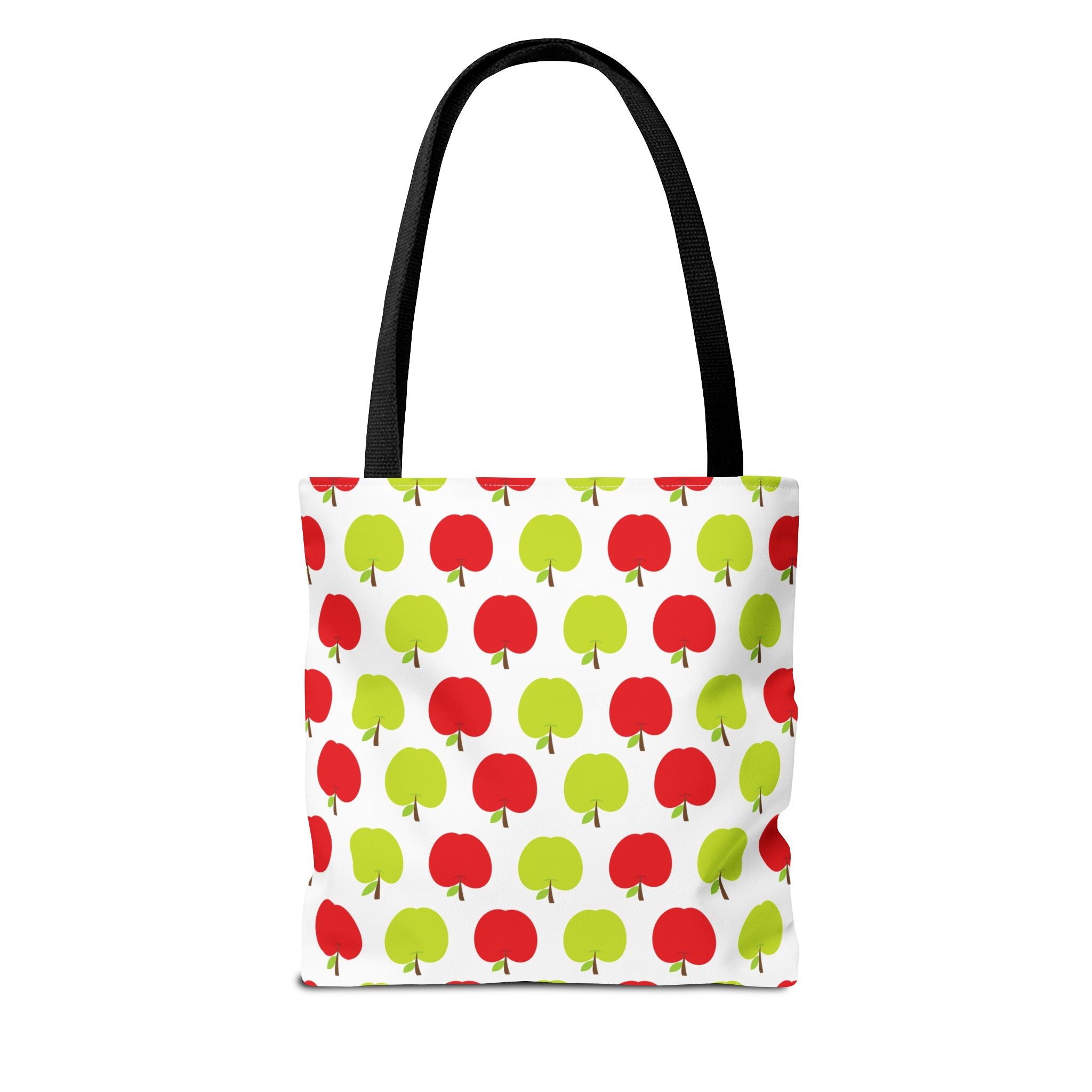 Red & Green Apple Print Back to School Tote Bag