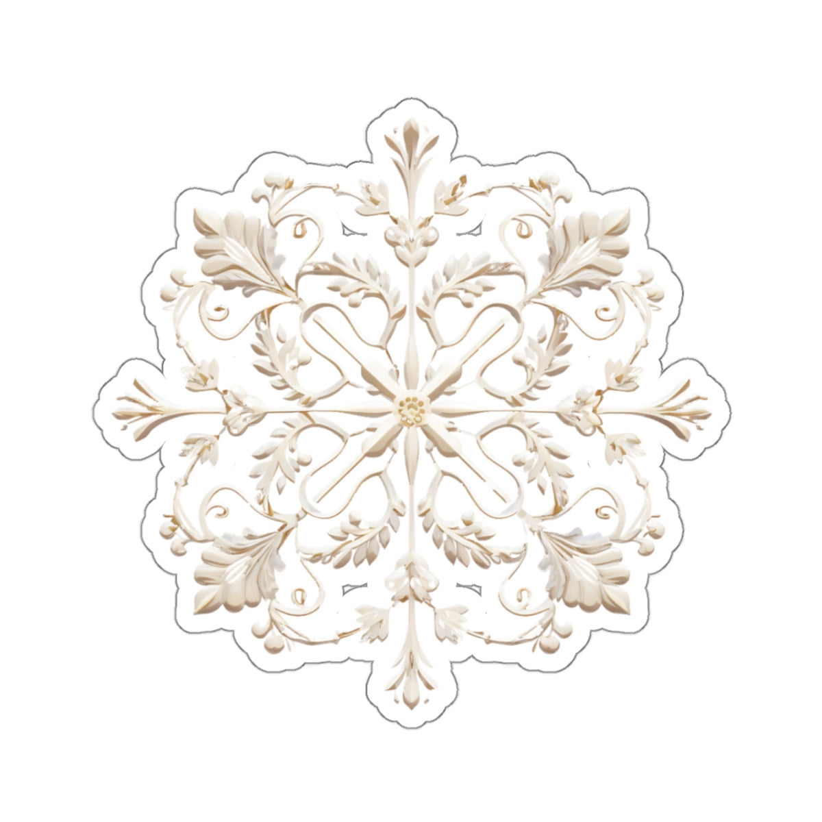 Ornate Snowflake Holiday Christmas Vinyl Sticker