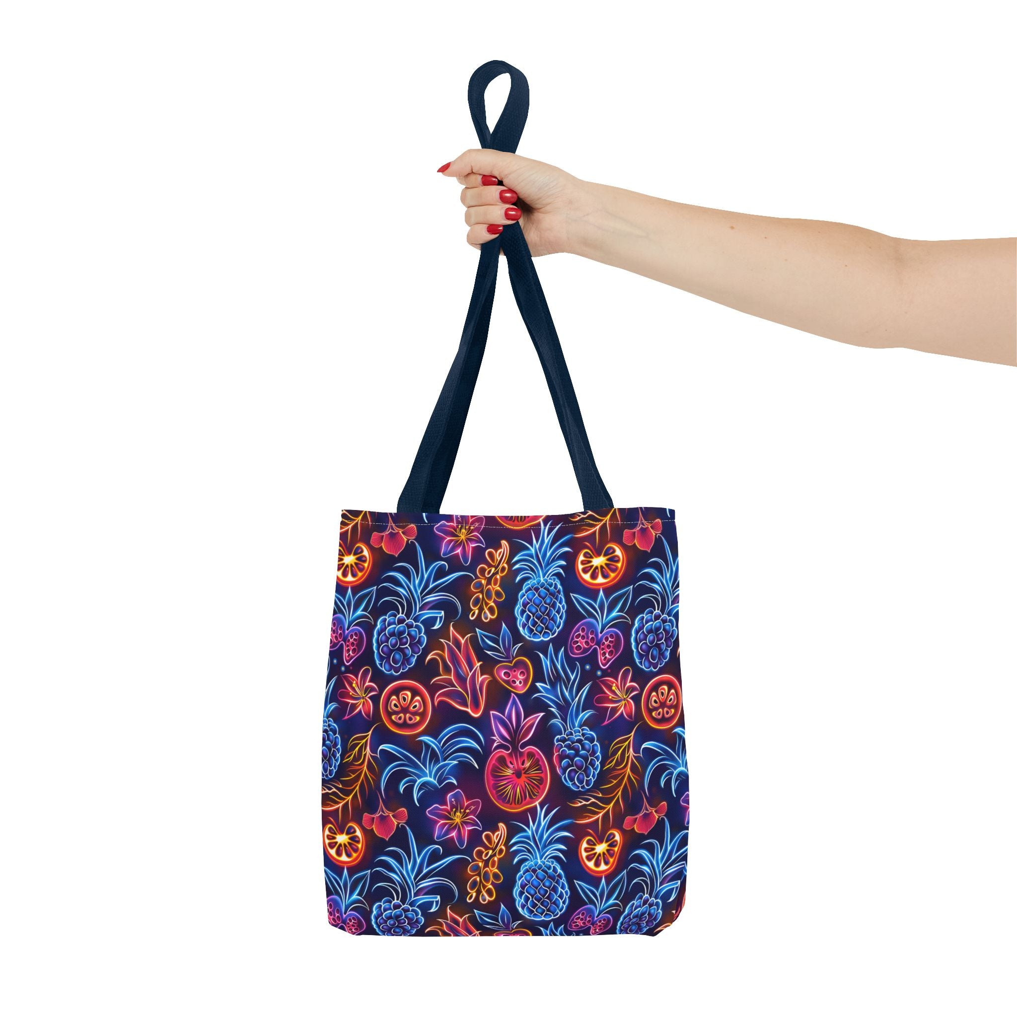 Neon Fruit Print Back to School Tote Bag