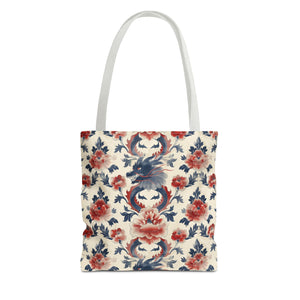 Red Blue Dragons Tote Bag