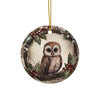 2023 Christmas Owl Ceramic Ornament