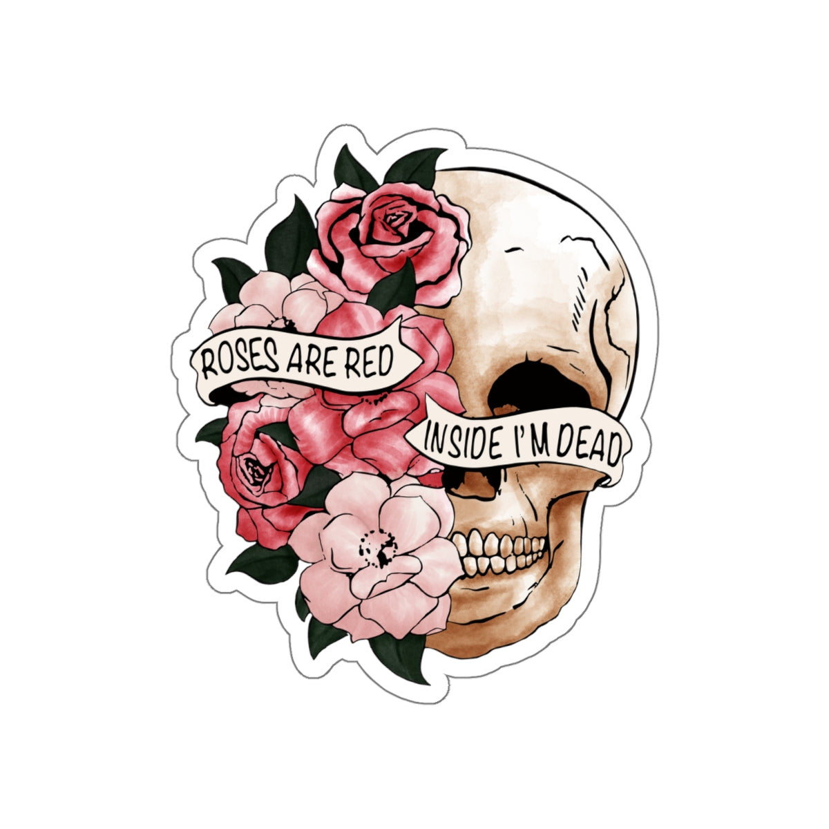 Dead Inside Funny Anti Valentines Day Vinyl Sticker