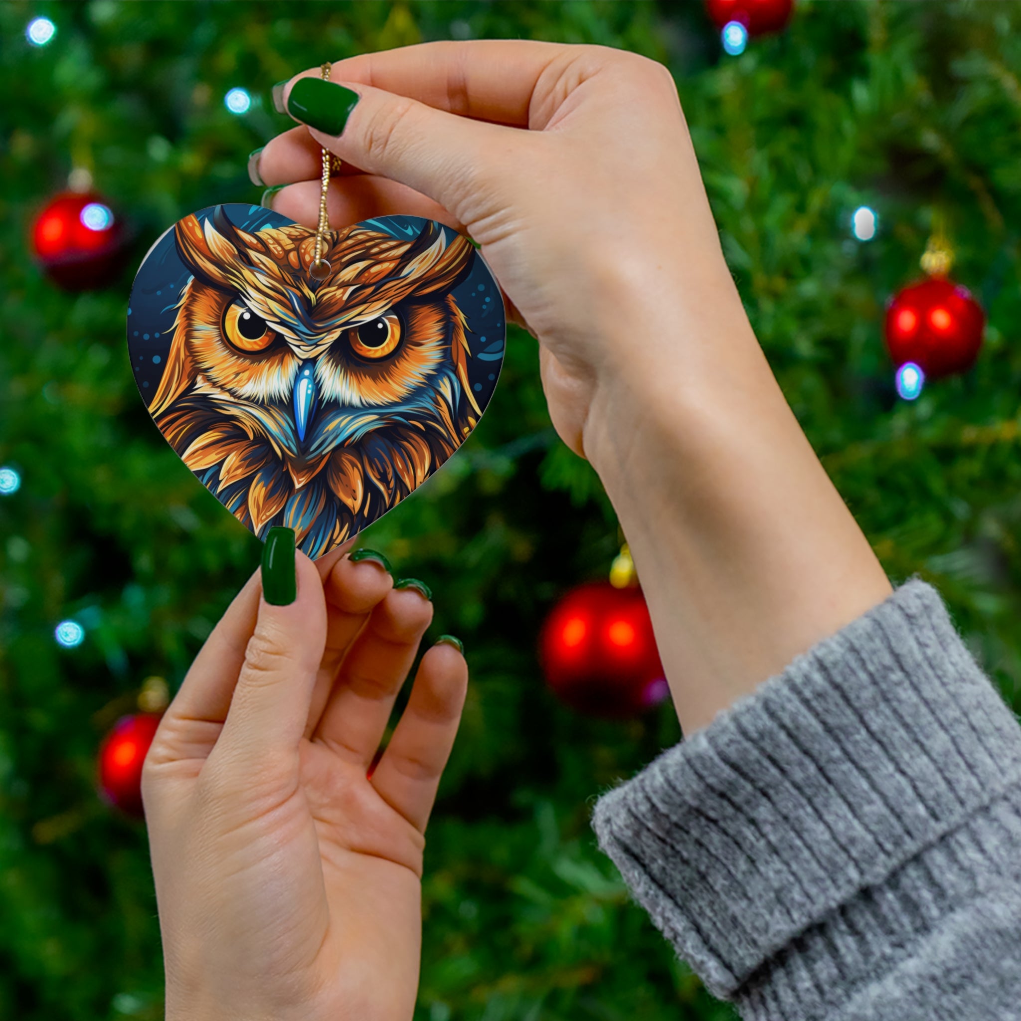 Cherished Owl Ceramic Ornament