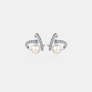 Pearl Moissanite 925 Sterling Silver Earrings