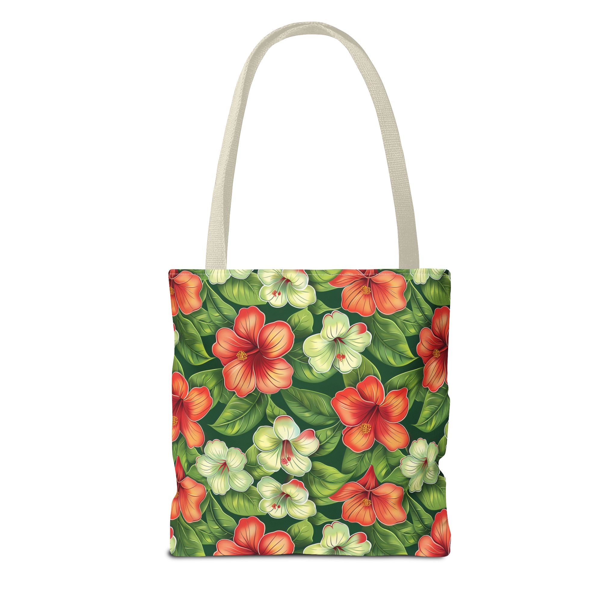 Pink & White Tropical Flowers Tote Bag