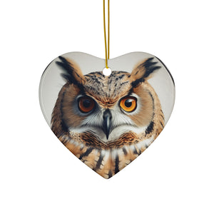 Owl Ceramic Christmas Ornament