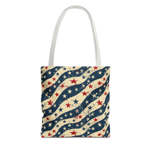 Stars & Stripes American Flag Pattern Patriotic Tote Bag