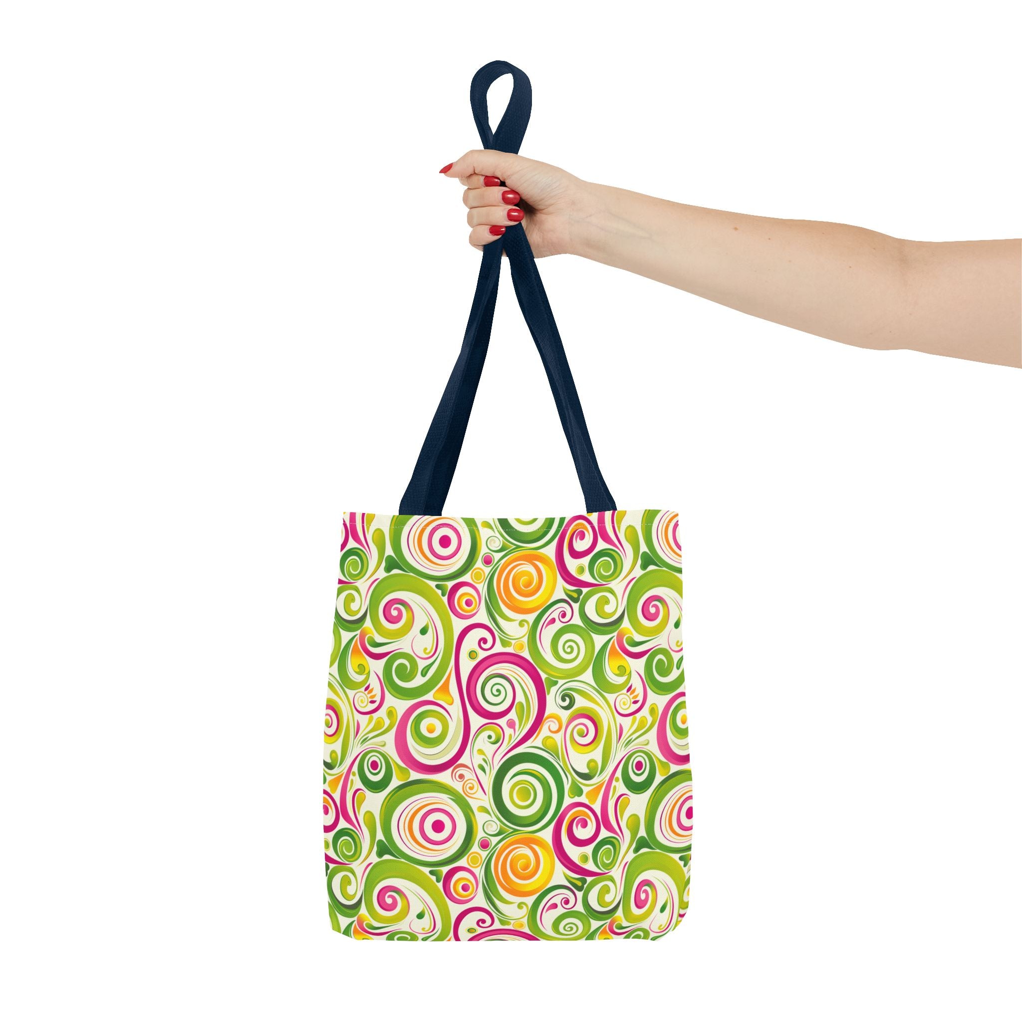 Swirly Pink Yellow Green Pattern Eccentric Tote Bag