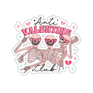 Skeleton Anti Valentines Day Funny Anti Valentines Day Vinyl Sticker