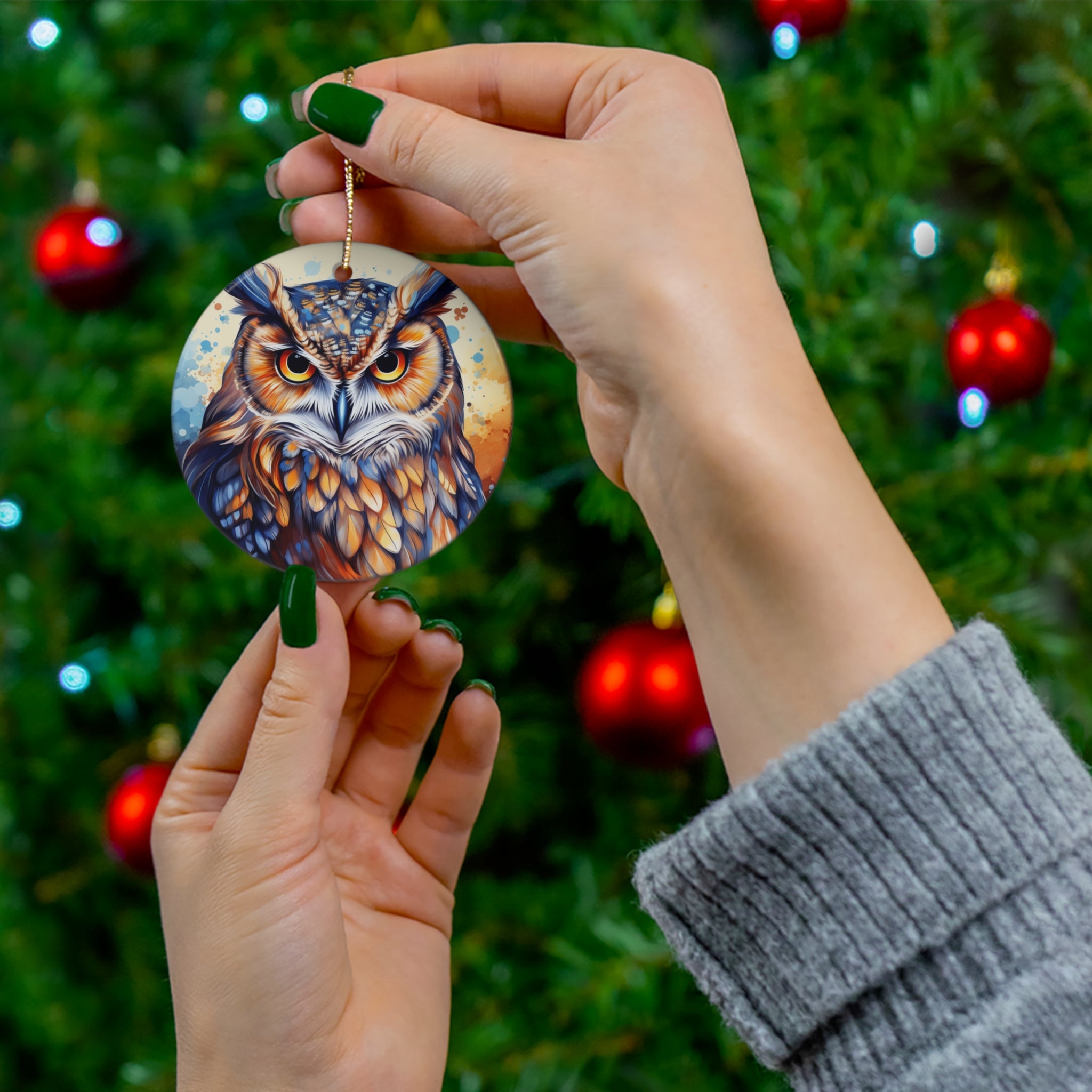 Owl Ceramic Ornament: 2023 Christmas Gift