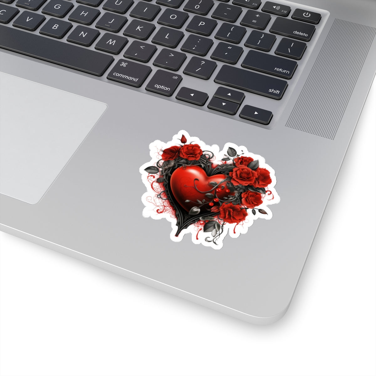 Red Roses Heart Vinyl Sticker