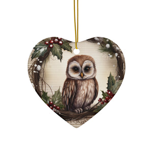 2023 Christmas Owl Ceramic Ornament