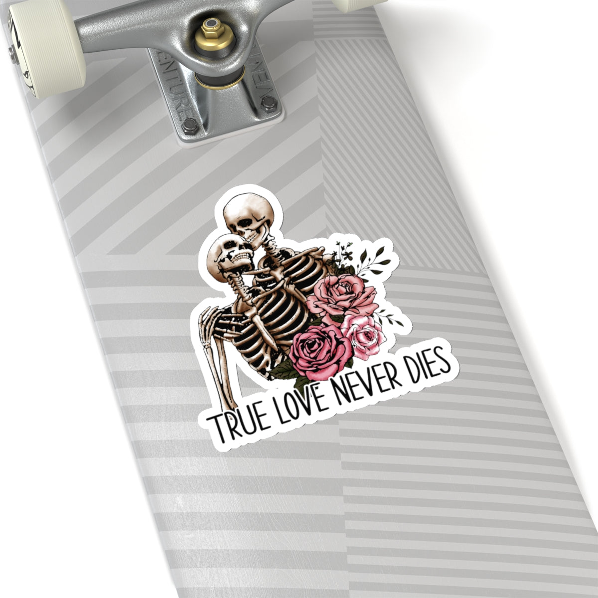 True Love Never Dies Skeleton Valentines Day Vinyl Sticker