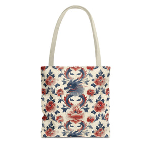 Red Blue Dragons Tote Bag