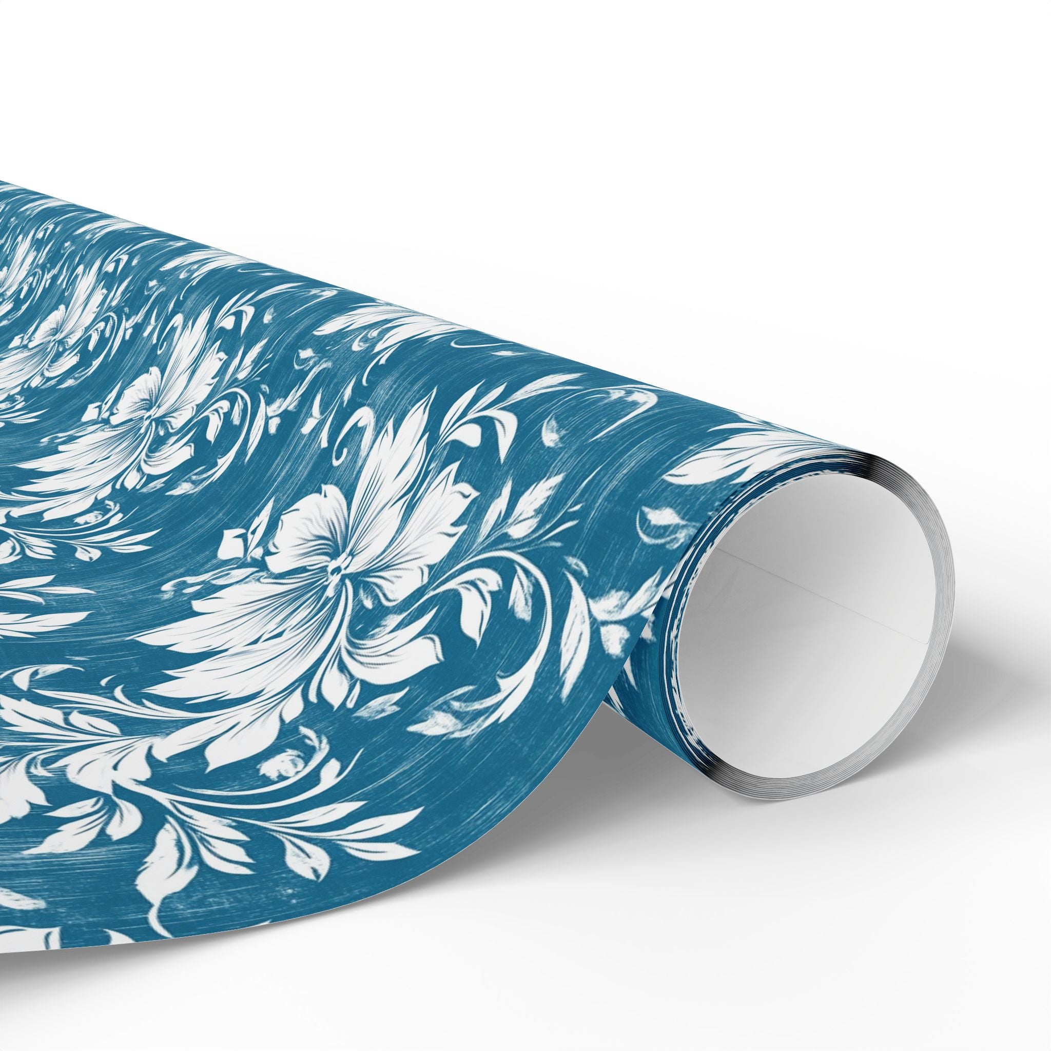 Rustic Blue and White Flower Wrapping paper