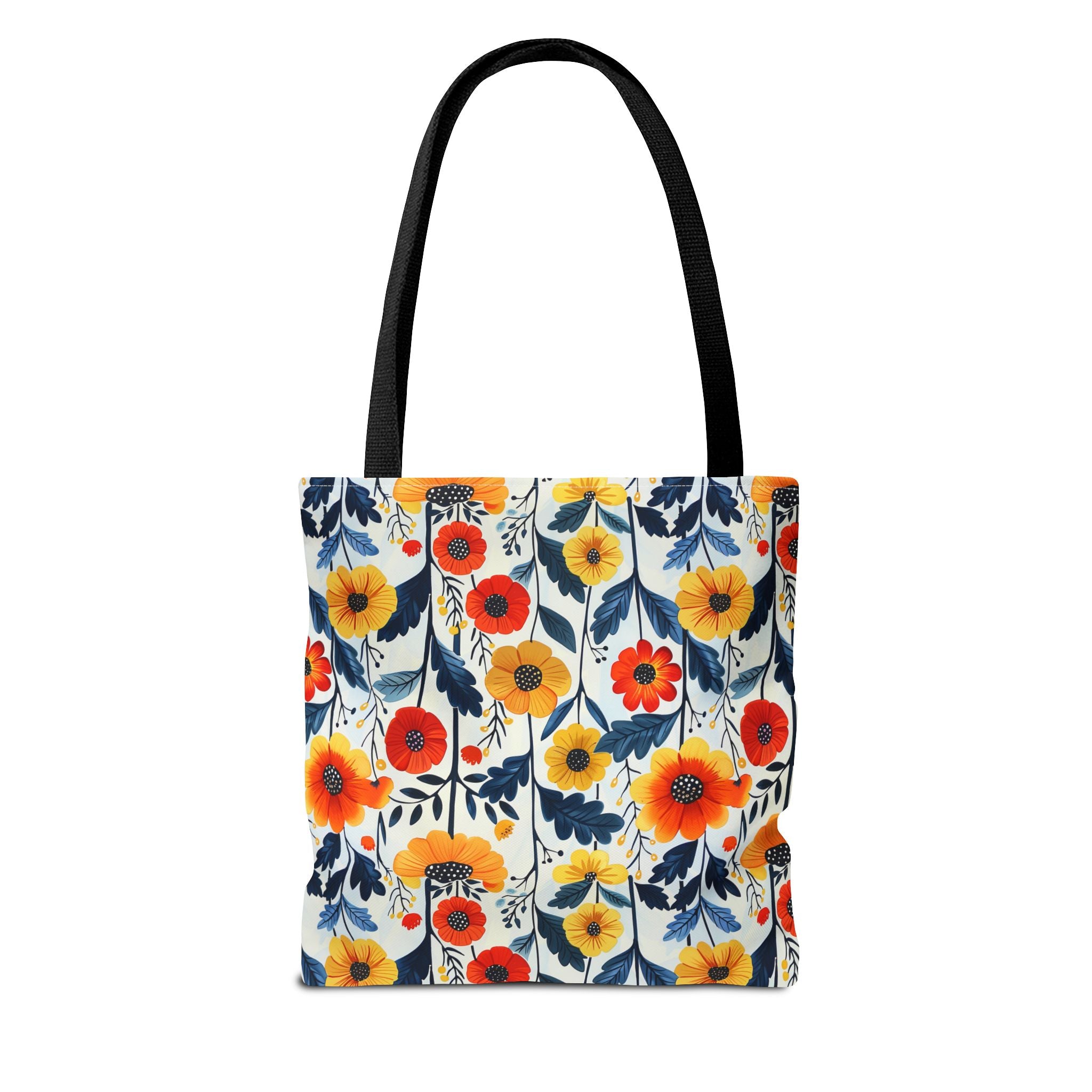 Yellow Orange Floral Tote Bag