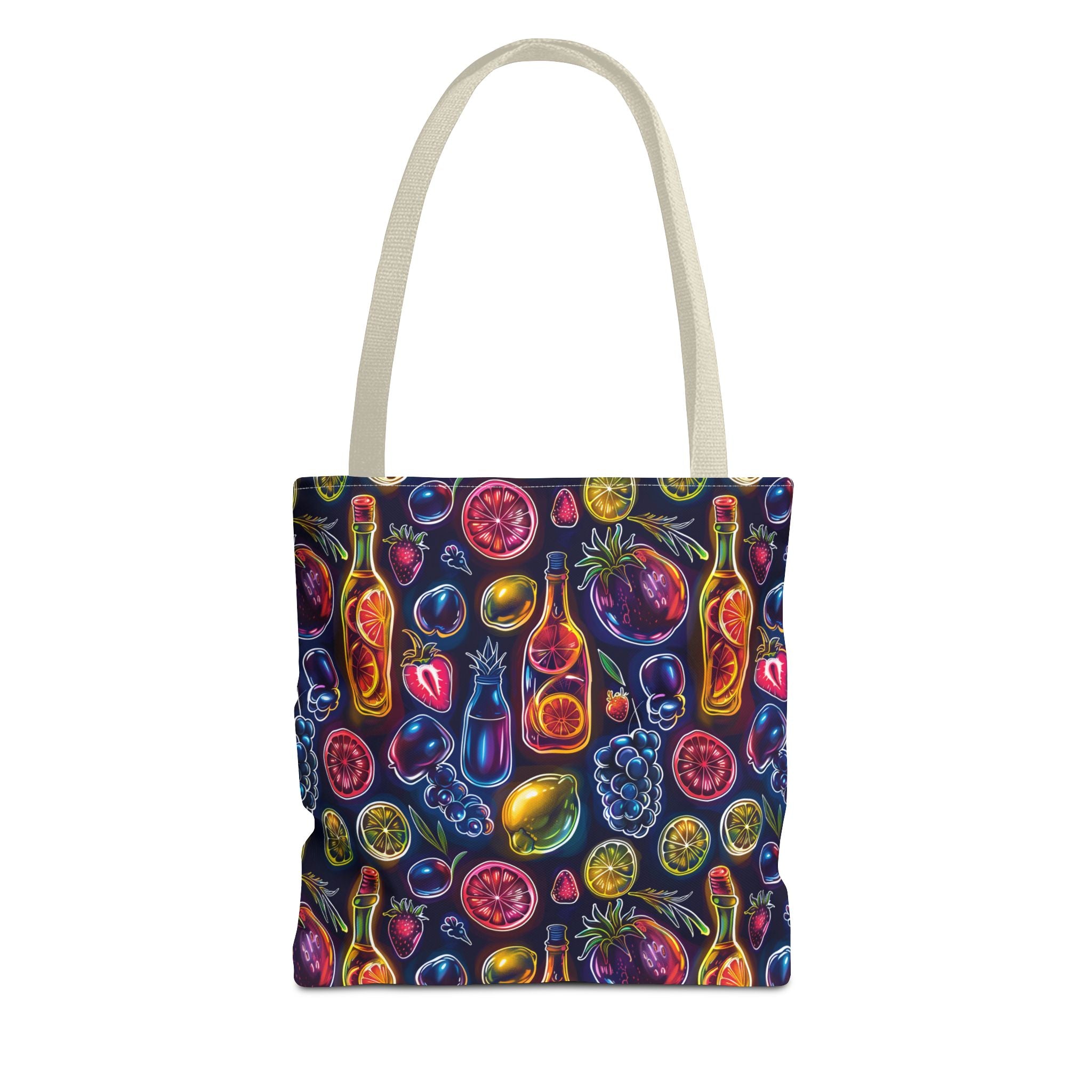 Neon Fruit Print Back to School Tote Bag