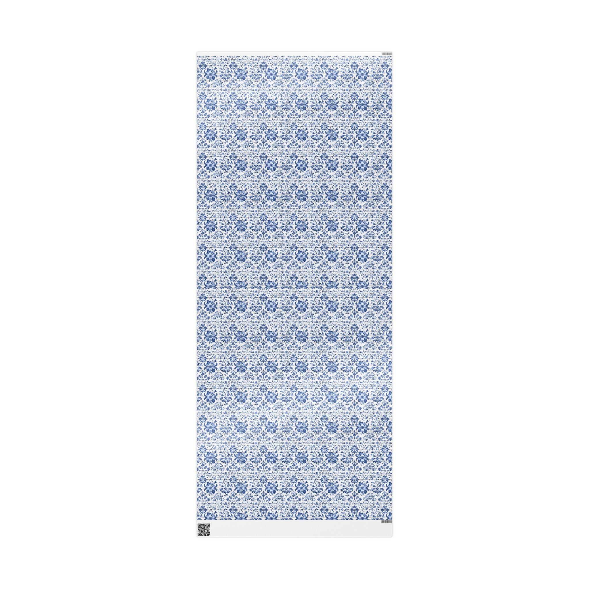 Rustic Blue and White Flower Wrapping paper