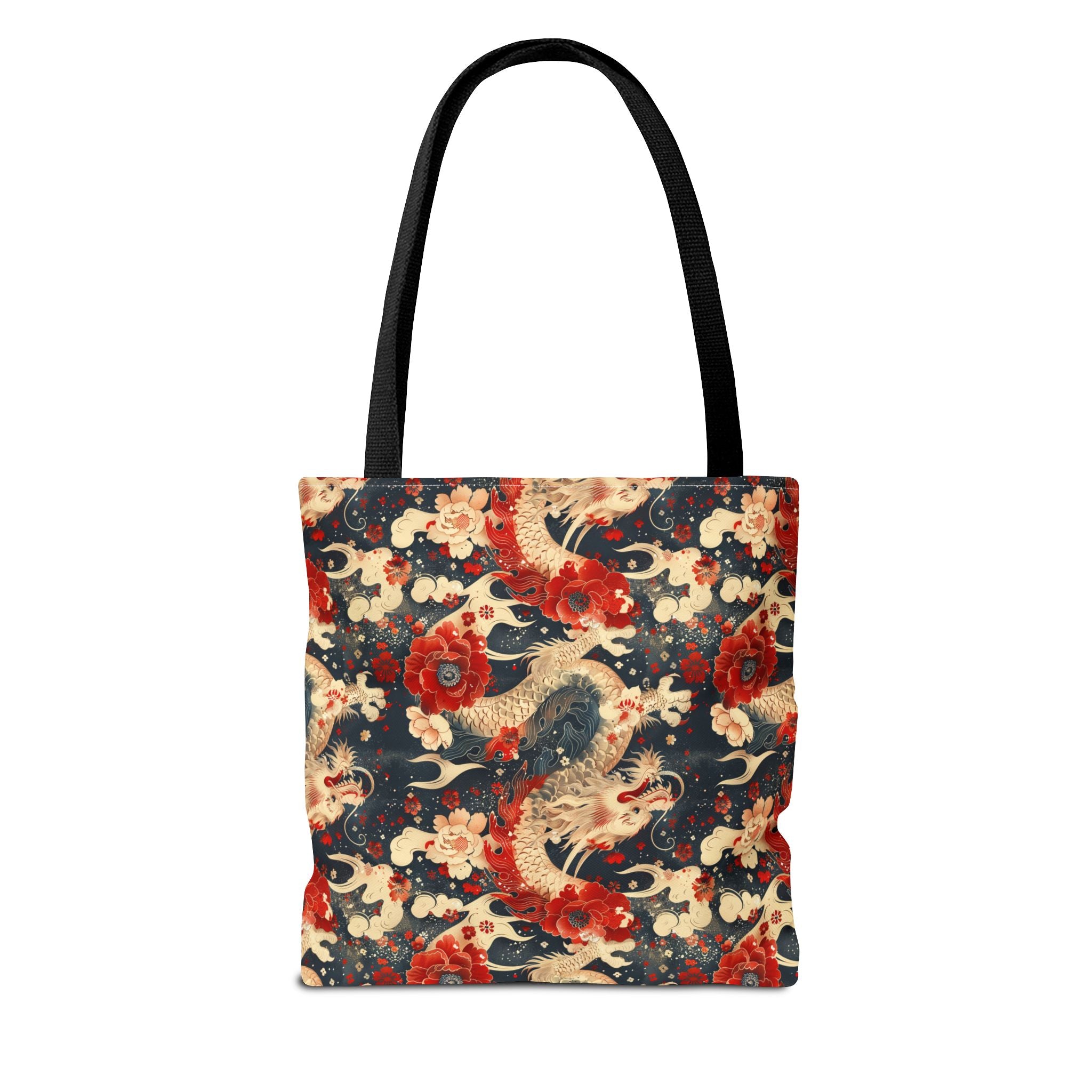 Red & White Dragon Pattern Tote Bag