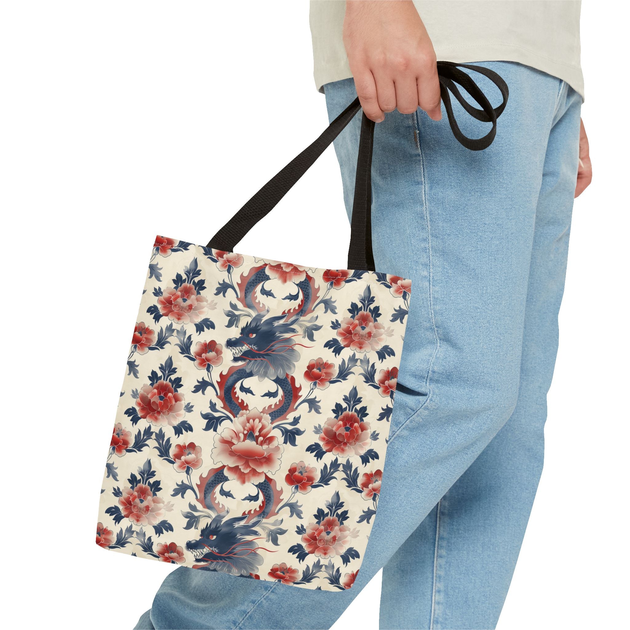 Red Blue Dragons Tote Bag