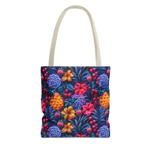 Colorful Fruit Print Back to School Tote Bag