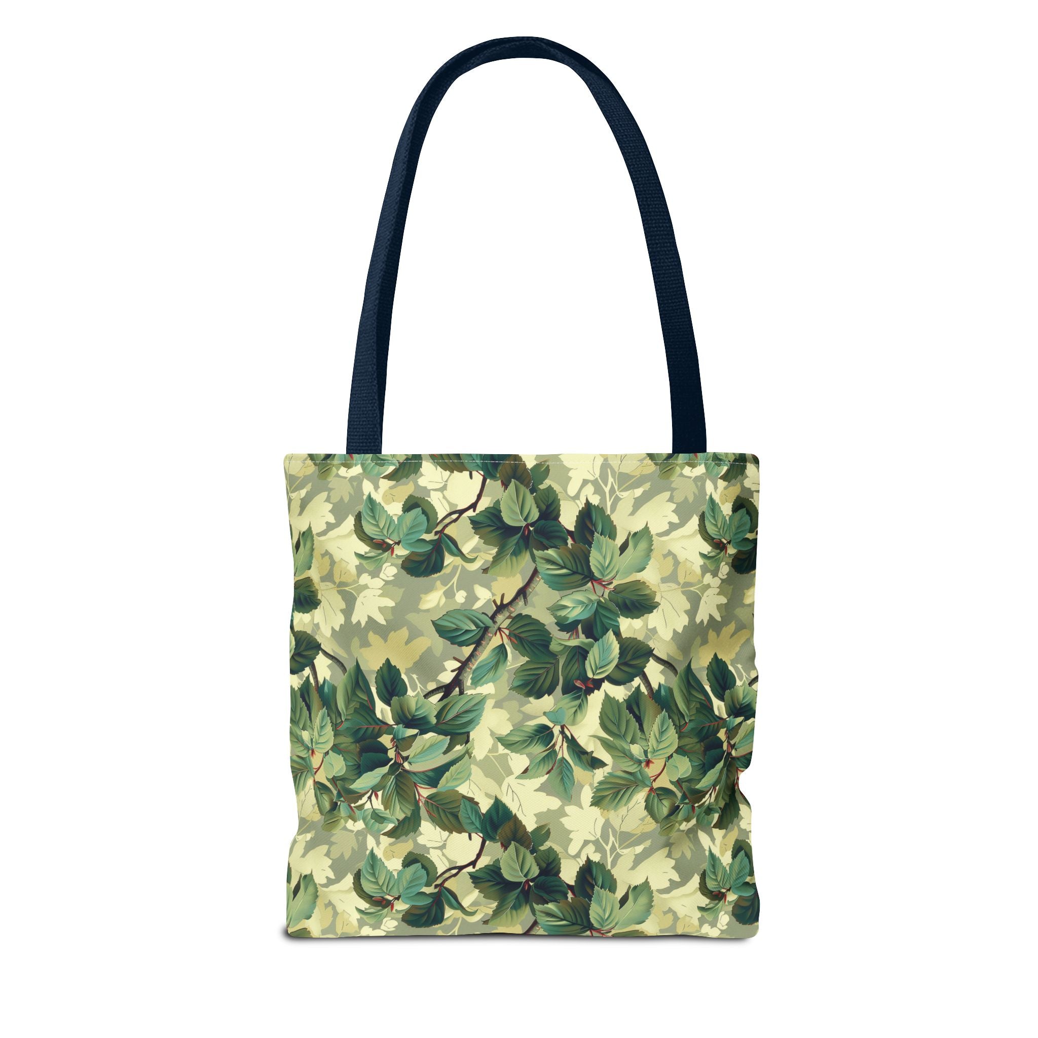 Green Woodland Camo Tote Bag - Durable Custom-Printed Polyester Bag, Outdoor Nature Design