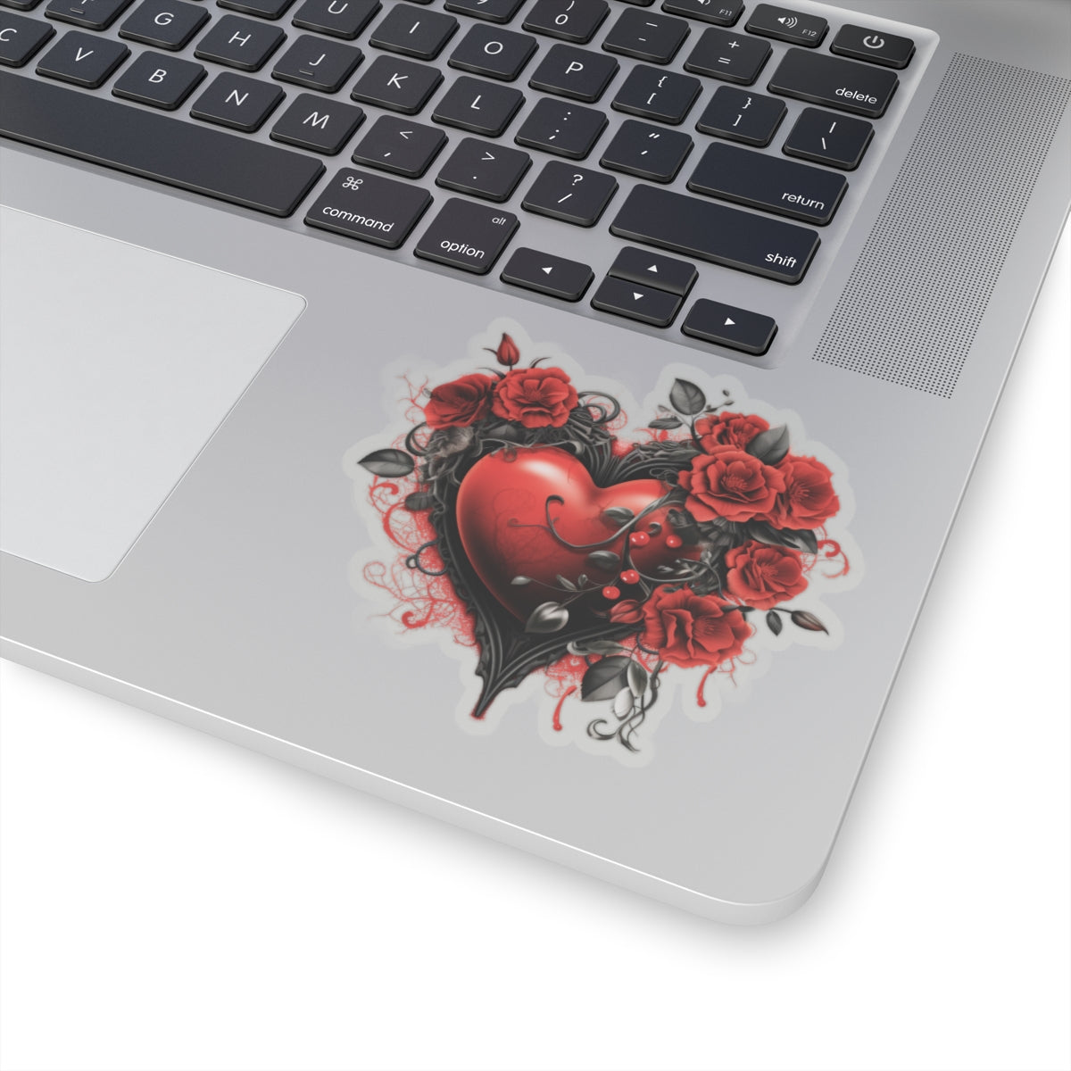 Red Roses Heart Vinyl Sticker