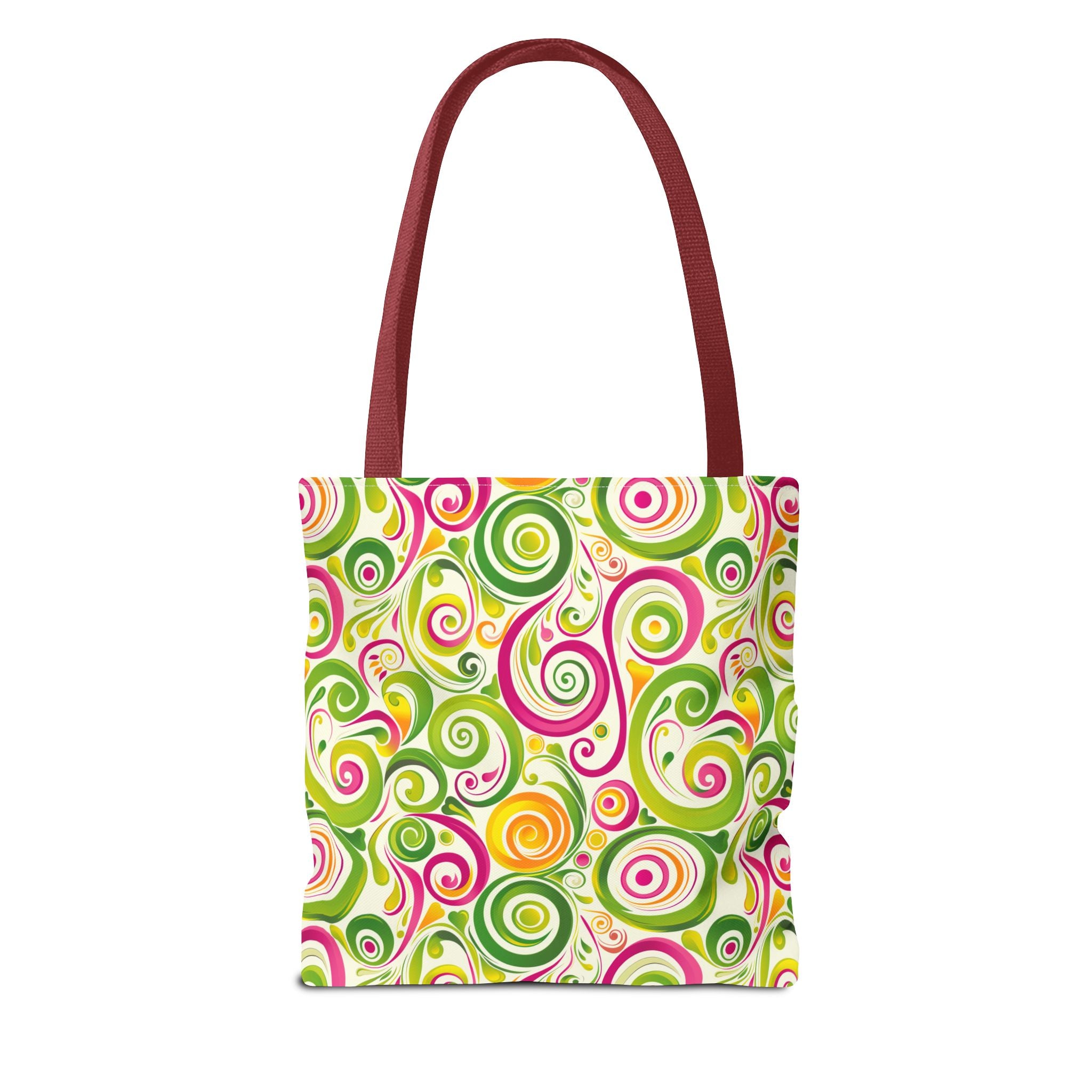 Swirly Pink Yellow Green Pattern Eccentric Tote Bag