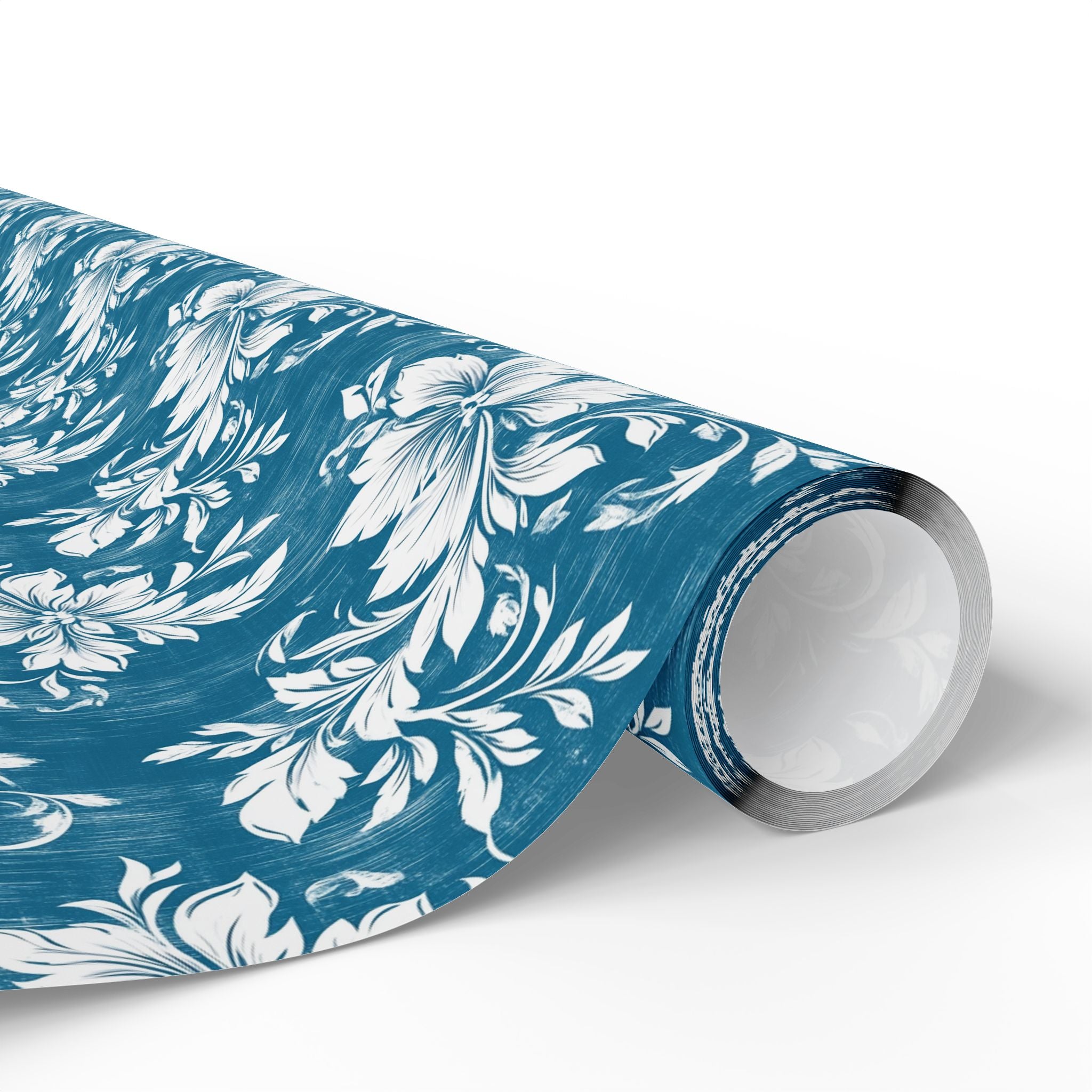 Rustic Blue and White Flower Wrapping paper