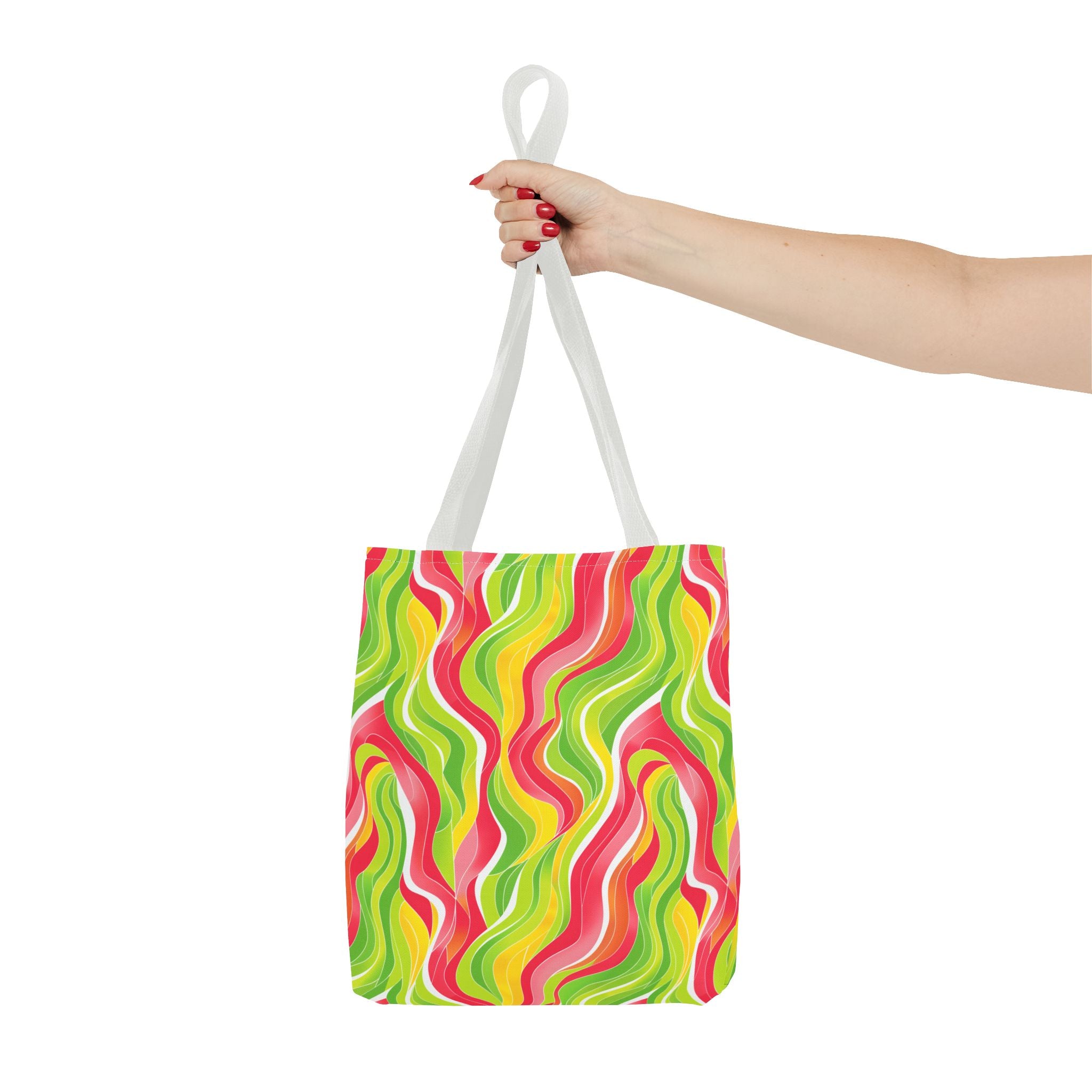 Pink & Green White Pattern Eccentric Tote Bag